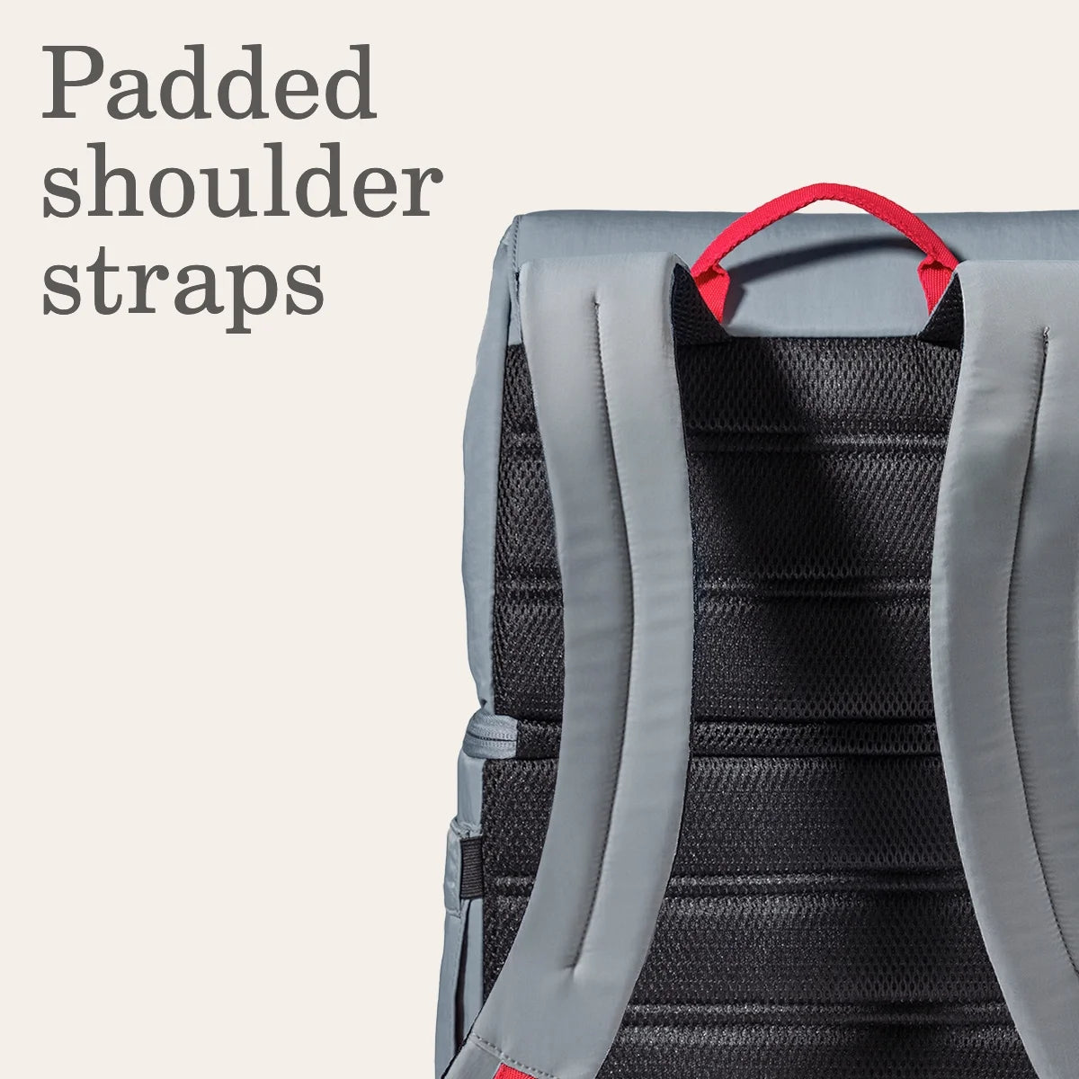 Now 18-Can Soft-Sided 31.86 Qt Backpack Cooler, Gray and Red