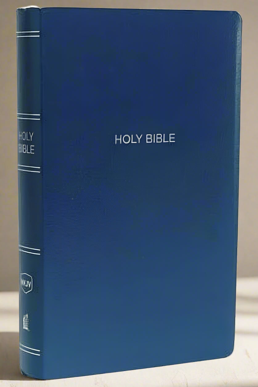 NKJV Gift and Award Bible - Luxurious Leather-Look Blue, Red Letter Edition (Hardcover)