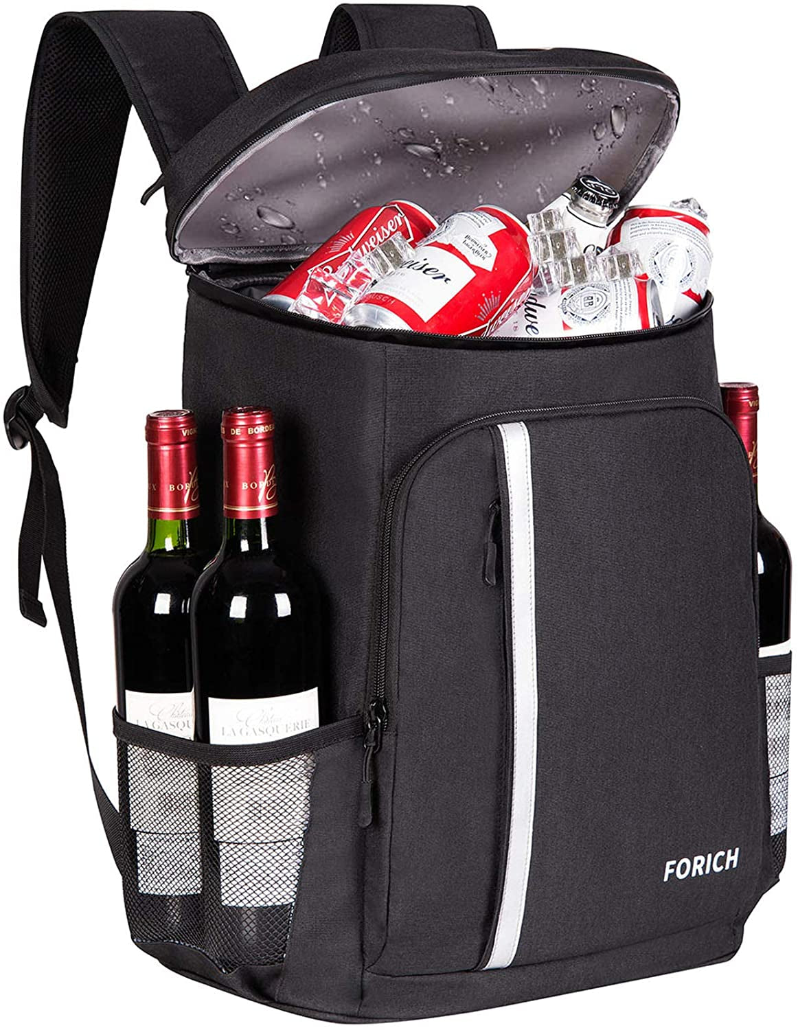 FORICH Lightweight Waterproof Backpack Cooler - Insulated, Leakproof Soft Cooler for Work, Beach, Picnics, Camping & Hiking - Holds 30 Cans