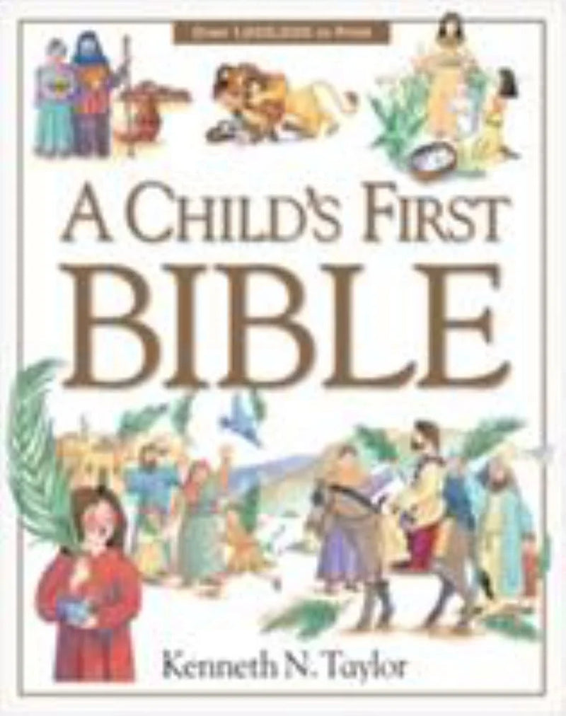 Image of A Child’s First Bible (Hardcover), featuring colorful illustrations and 125 familiar Bible stories, ideal for young readers and family devotionals, displayed on a clean white background.