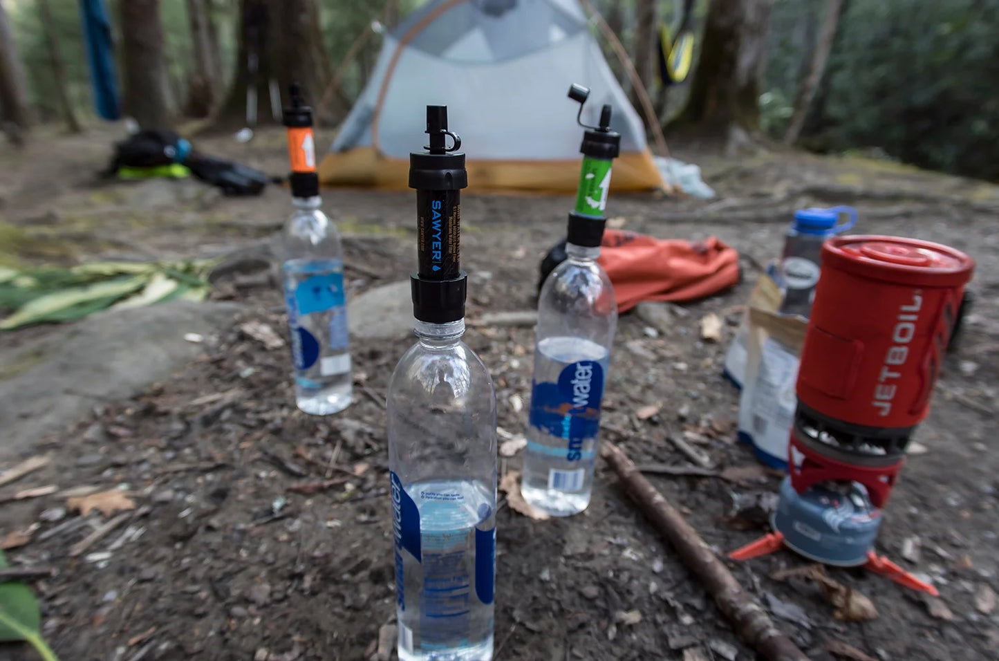 "Sawyer MINI Water Filter 2-Pack - ultralight 0.1 micron survival water purifier for camping and emergencies."