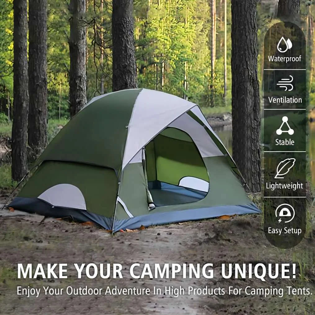 Image of an ultralight 5lb waterproof emergency prep tent, featuring durable materials, ventilated design, and gear organization options, ideal for camping and bug-out bags, displayed on a clean white background.