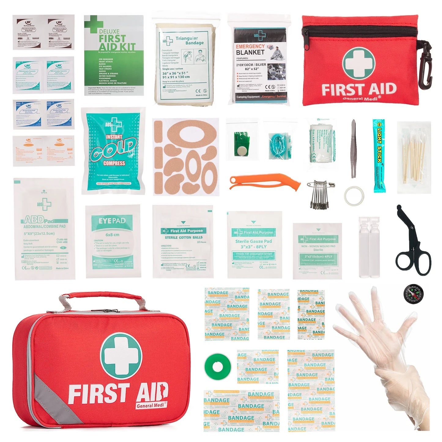 1. Premium 215-Piece First Aid Kit with Bonus 43-Piece Mini Kit for Emergency Preparedness
2. Durable and Portable Emergency Medical Kit for Home, Travel, and Outdoor Adventures
3. Professional-Grade First Aid Kit with Organized Interior and Compact Design