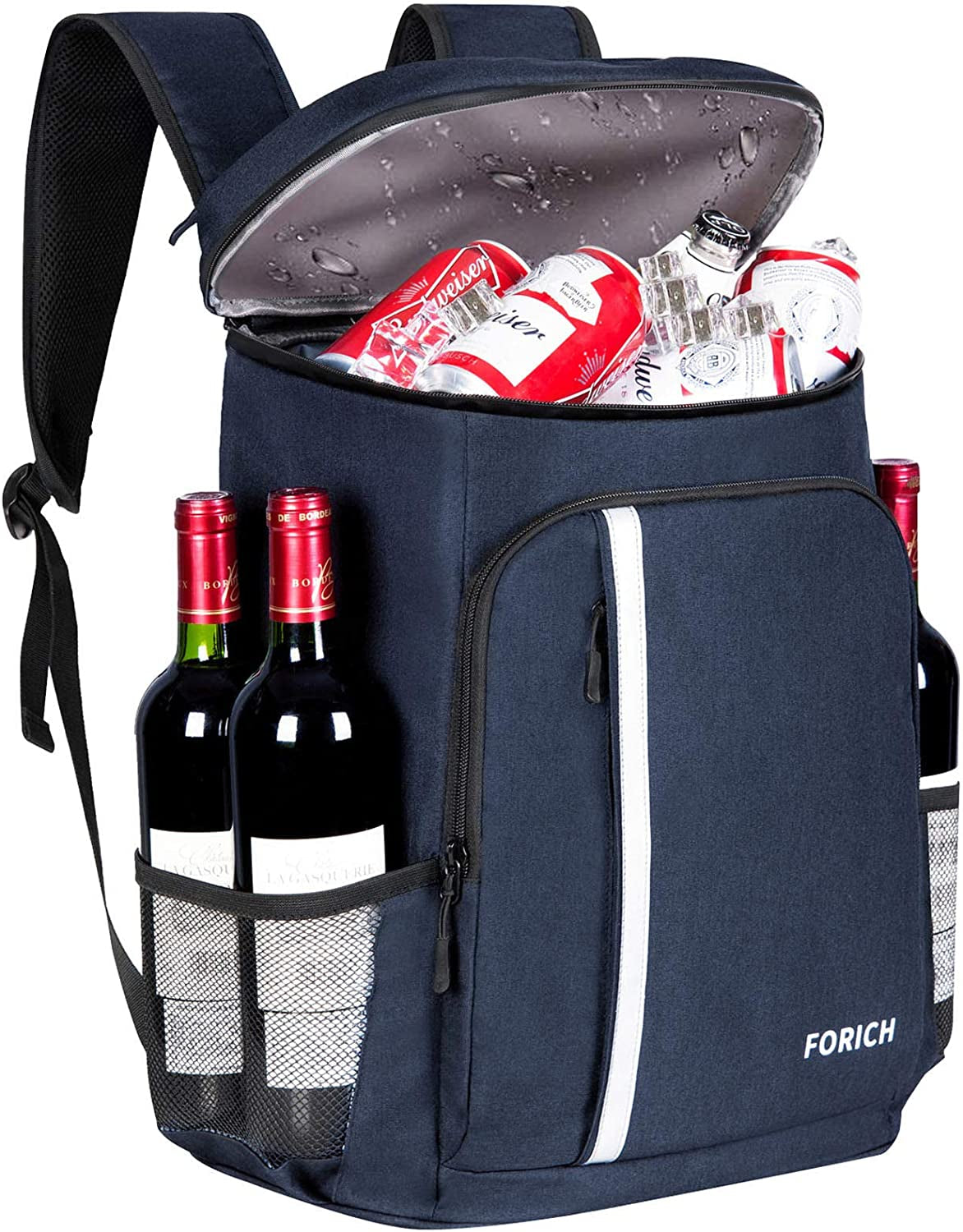 FORICH Lightweight Waterproof Backpack Cooler - Insulated, Leakproof Soft Cooler for Work, Beach, Picnics, Camping & Hiking - Holds 30 Cans