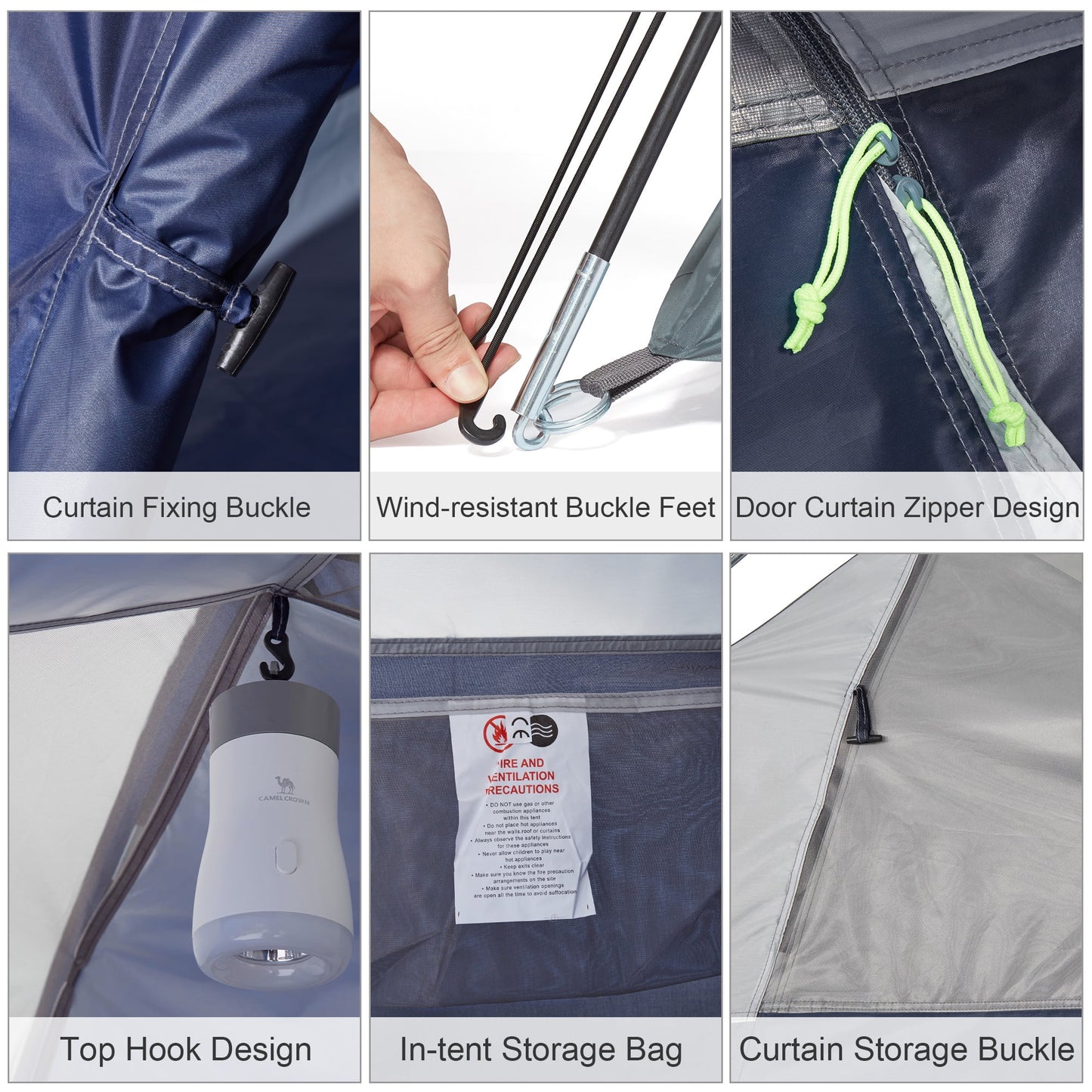 "5-6 Person Dome Tent - waterproof, easy setup, and spacious design for outdoor adventures."
