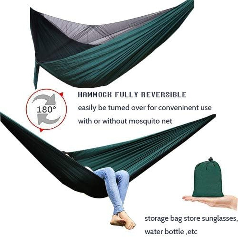 Ultra-Light Camping Hammock with Mosquito Net & Rain Fly - Perfect for Hiking, Backpacking, & Outdoor Adventures!