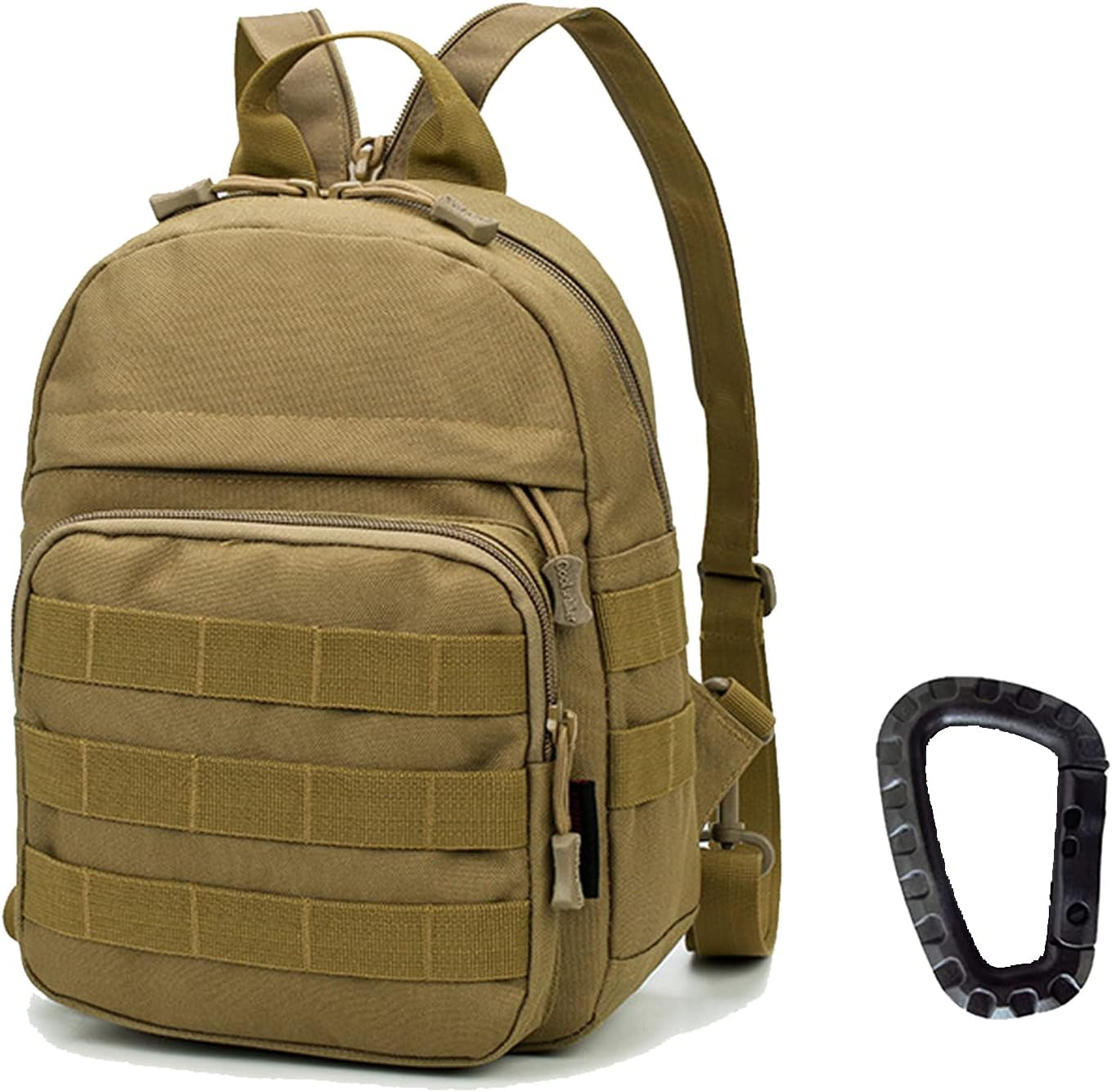Compact Mini Tactical Backpack - 6L Sling Bag for Travel & Running with Carabiner - Ideal for Men & Women