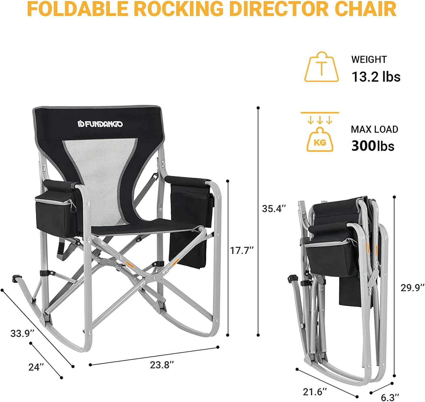 Image of the Emergency Camp Chair featuring a 300lb capacity, ergonomic design, and folding portability, ideal for camping, emergency kits, and outdoor adventures, displayed on a clean white background.