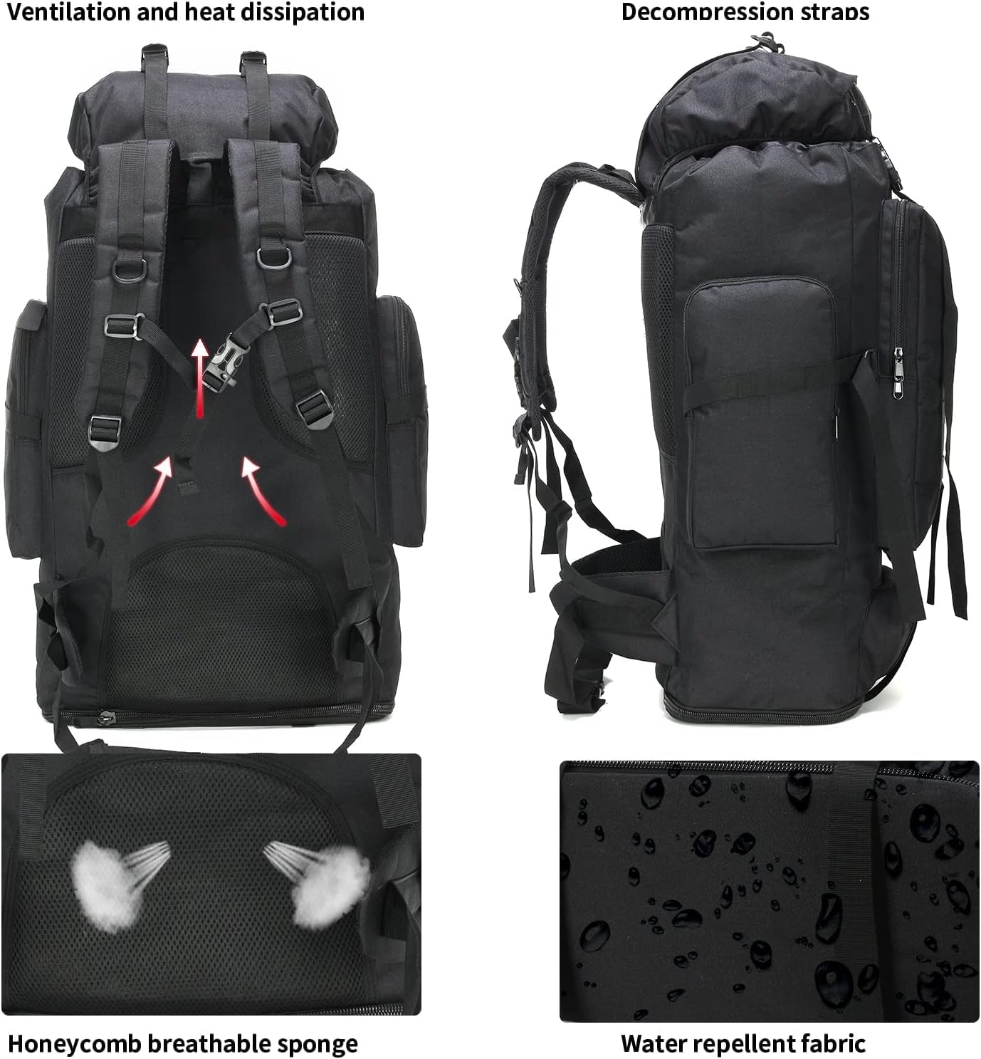 Ultimate 70L/100L Hiking Backpack for Men - Military-Grade Molle Rucksack, Ideal for 3-Day Camping & Climbing Adventures