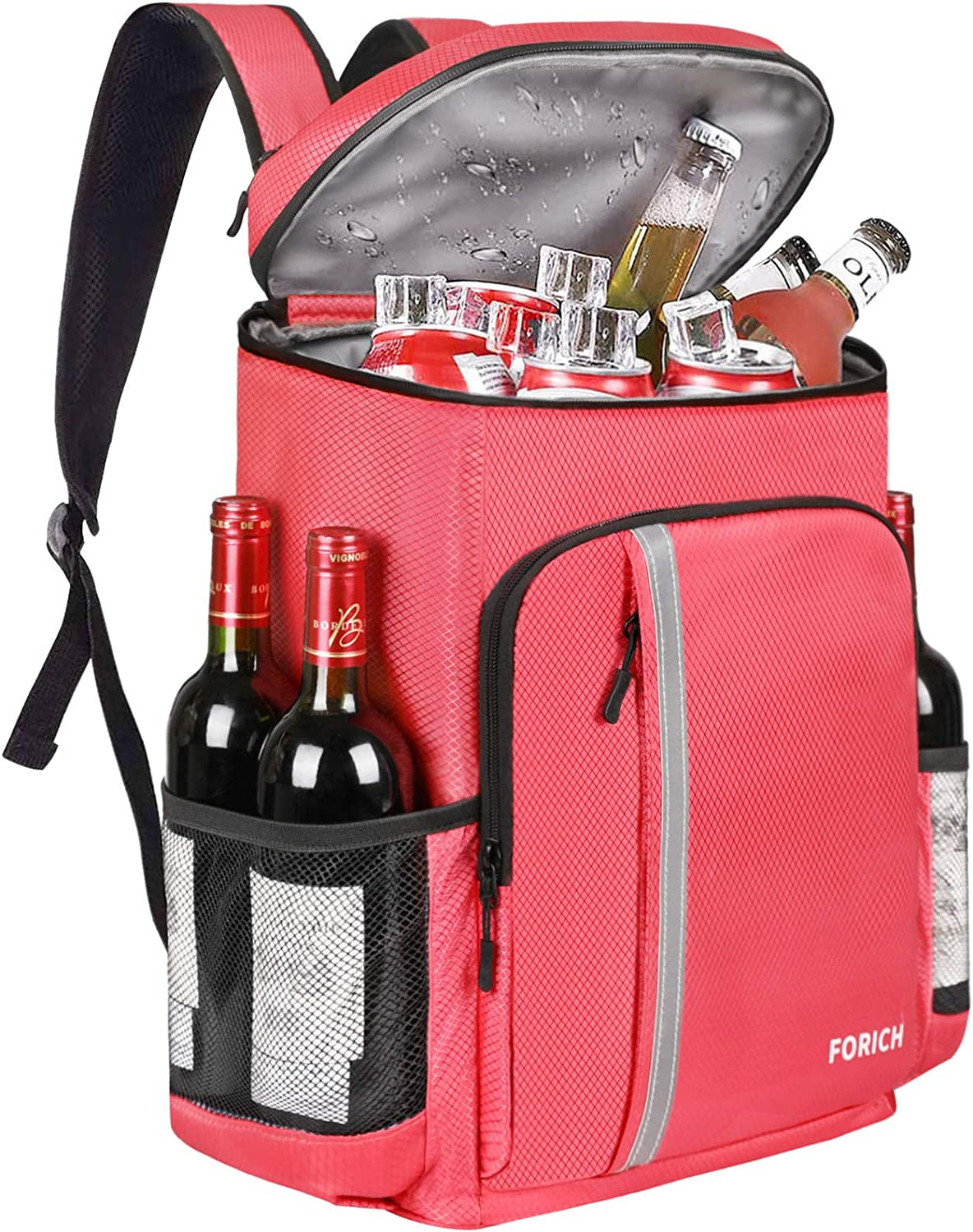 FORICH Lightweight Waterproof Backpack Cooler - Insulated, Leakproof Soft Cooler for Work, Beach, Picnics, Camping & Hiking - Holds 30 Cans