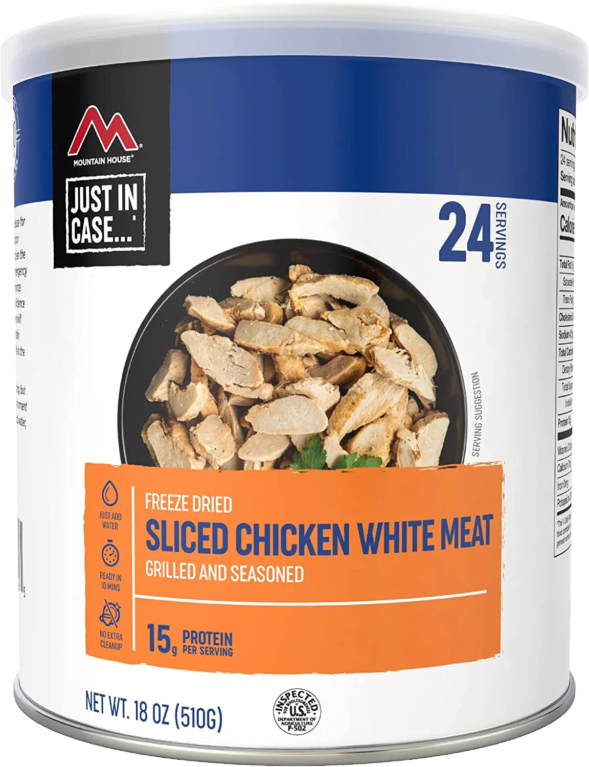 Grilled Sliced Chicken #10 Can - 6 Cans of Freeze-Dried Emergency Food | 24 Convenient Servings for Camping & Survival