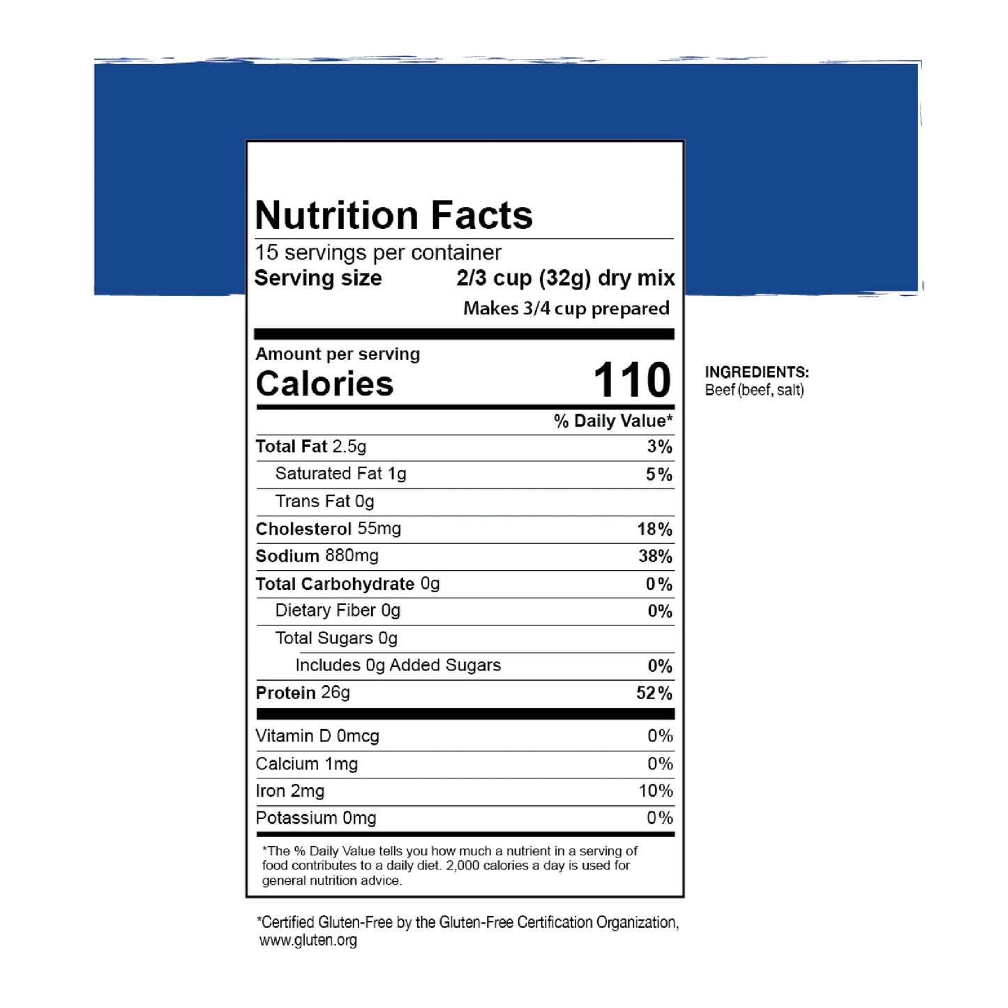 Diced Beef - Flavorful Freeze-Dried Emergency Food for Camping, Hiking & Backpacking - Gluten-Free #10 Can