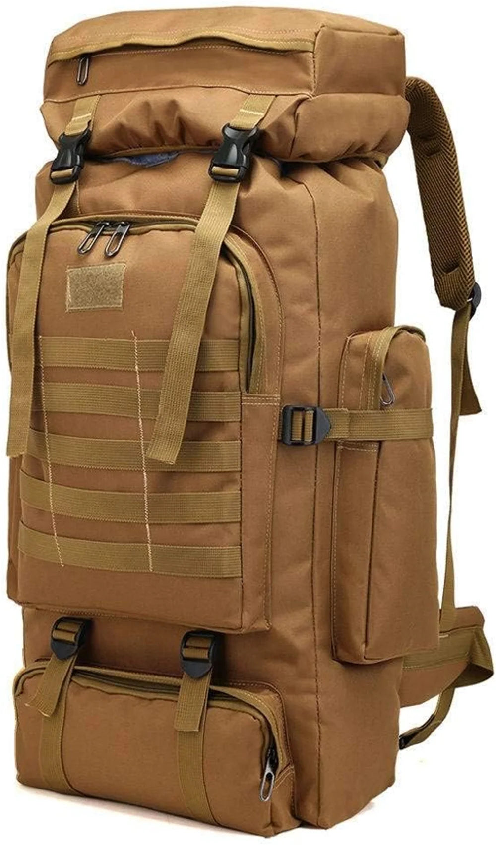80L Waterproof Hiking Backpack - Spacious and Durable Outdoor Sport Shoulder Bag for Camping and Trekking (Khaki)