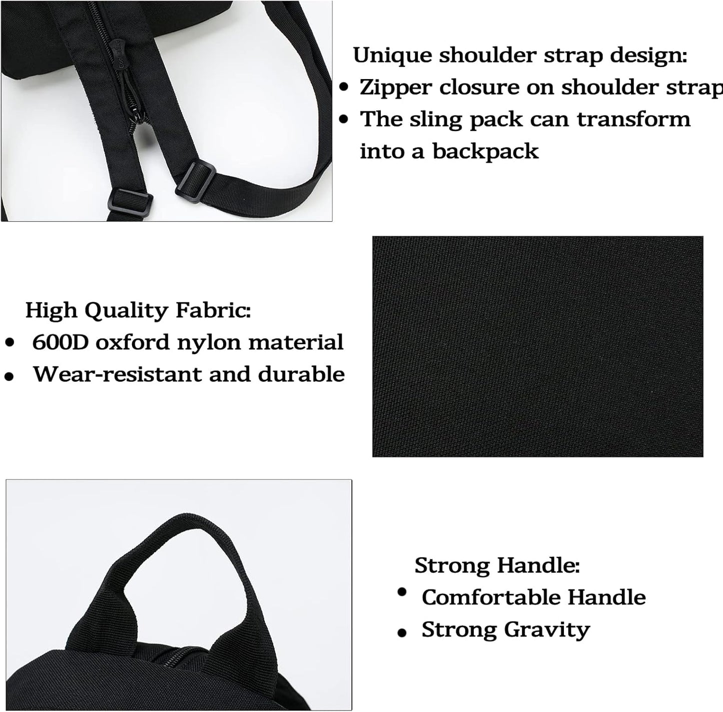 Compact Mini Tactical Backpack - 6L Sling Bag for Travel & Running with Carabiner - Ideal for Men & Women