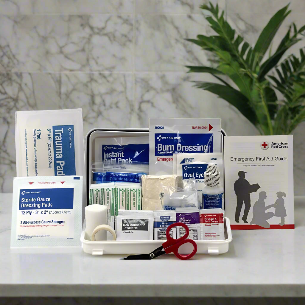 1. OSHA-Compliant Compact First Aid Kit for Emergency Preparedness - Portable Design
2. 10-Person Emergency Medical Kit for Workplace, Home, and Outdoor Safety
3. Durable Type III Case for First Aid Supplies - Lightweight and Organized