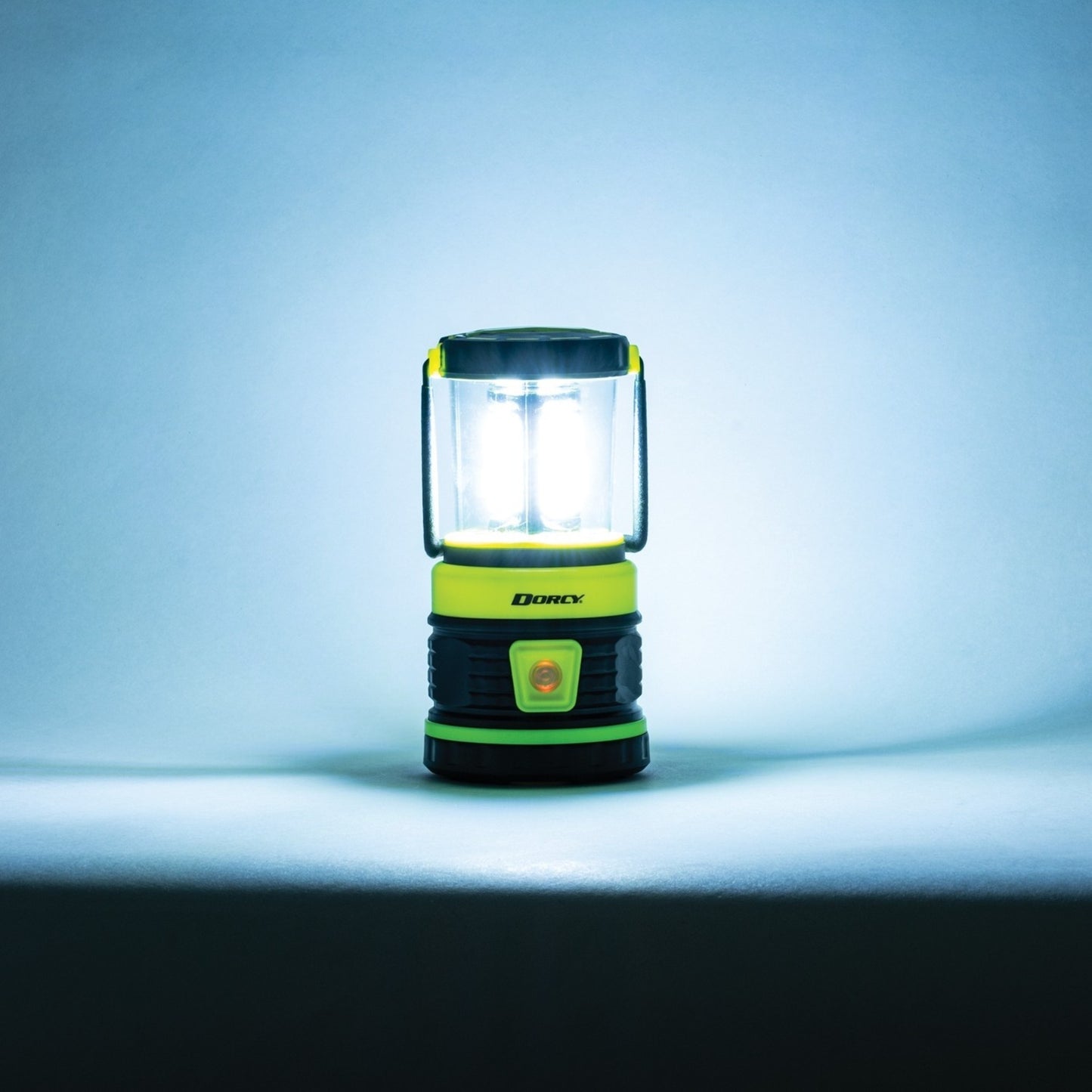 Image of the Dorcy 1800 Lumens Portable Camping Lantern featuring high brightness, multiple light modes, and a USB charging port, ideal for outdoor adventures and emergency preparedness, displayed on a clean white background.