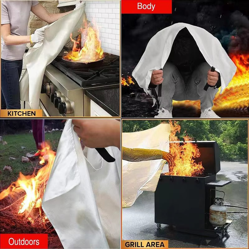 Fire Blanket Fire Blankets to Smother a Kitchen Fire 1X1M Fire Retardant Blanket Fire Suppression Blanket for Camping Grill Car