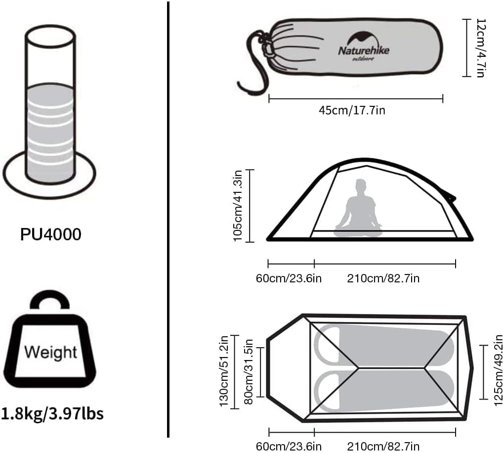 "Naturehike Ultralight 2-Person Free-Standing Tent - lightweight and waterproof for camping and backpacking adventures."