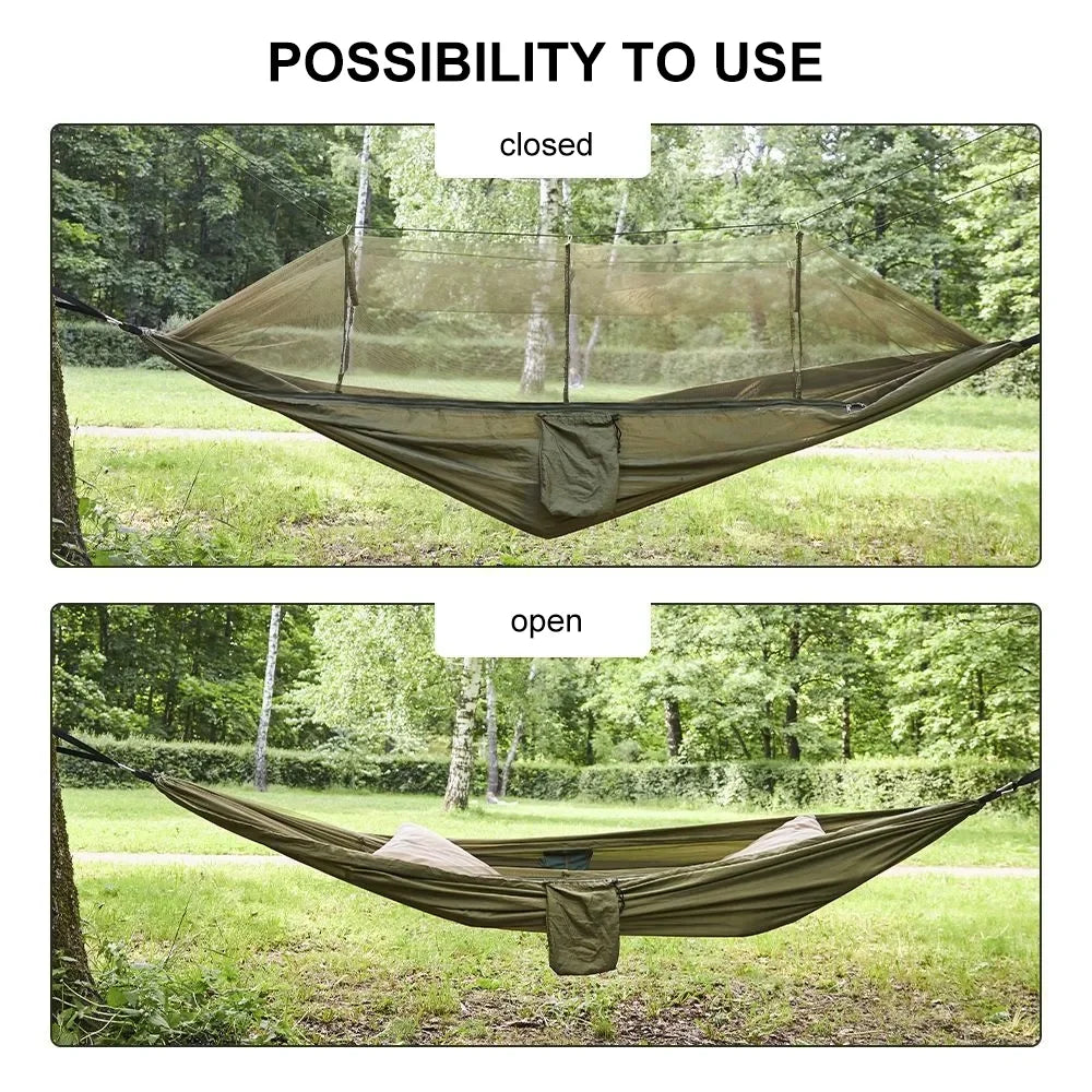 Ultimate Lightweight Camping Hammock - Double & Single Size with Tree Straps for Hiking, Beach, and Travel Adventures!