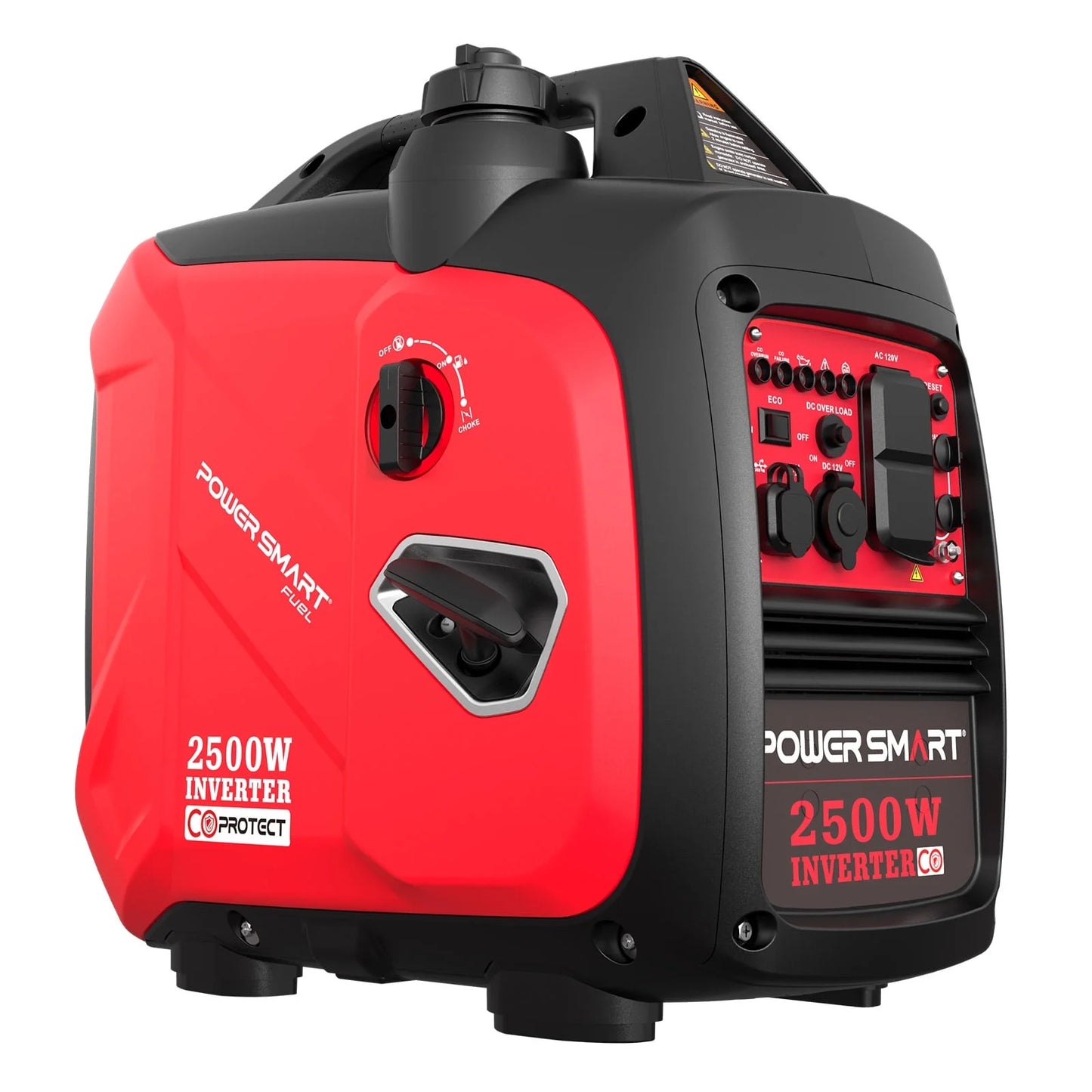 PowerSmart Portable Inverter Gas Generator with CO detection, low oil shutdown, and lightweight design for camping and emergencies.