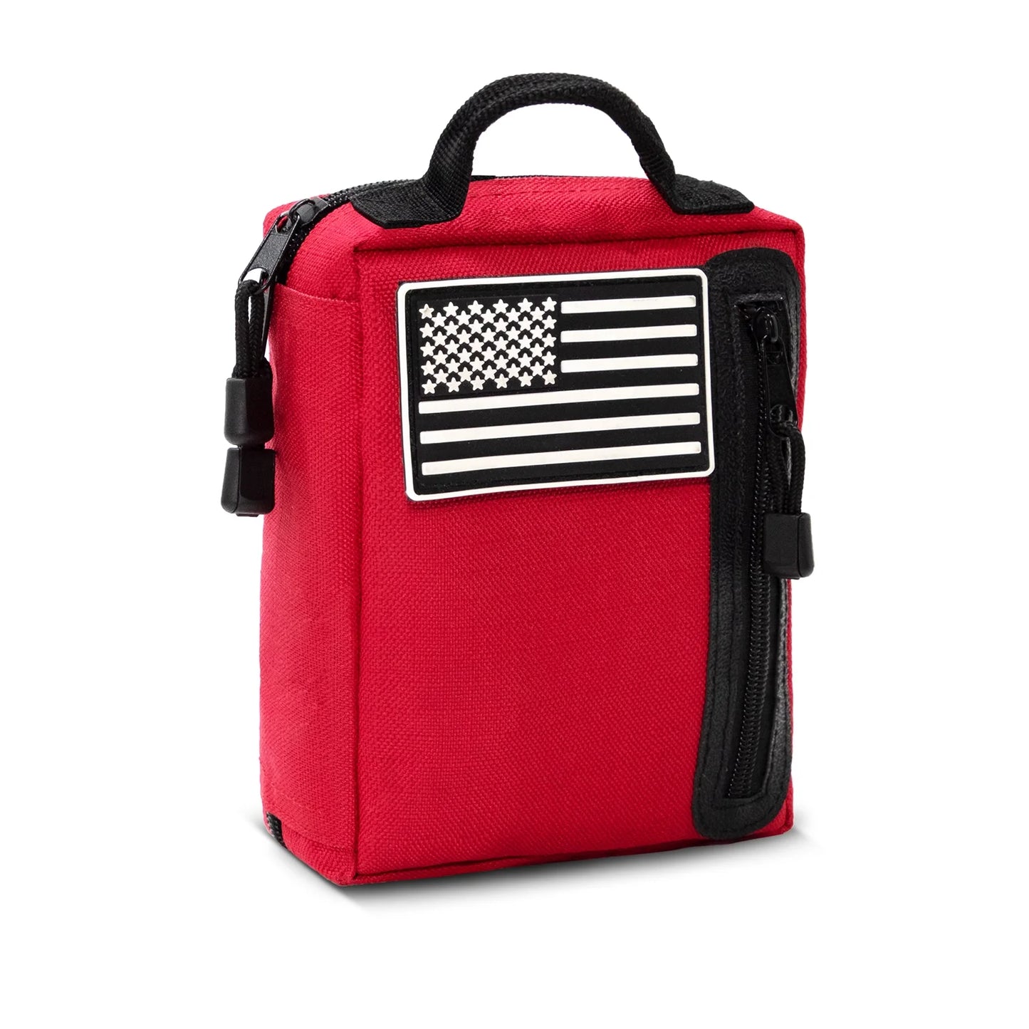 "Compact Premium First Aid Kit with travel-ready design, showcasing its organized and portable features for home, car, and outdoor use."