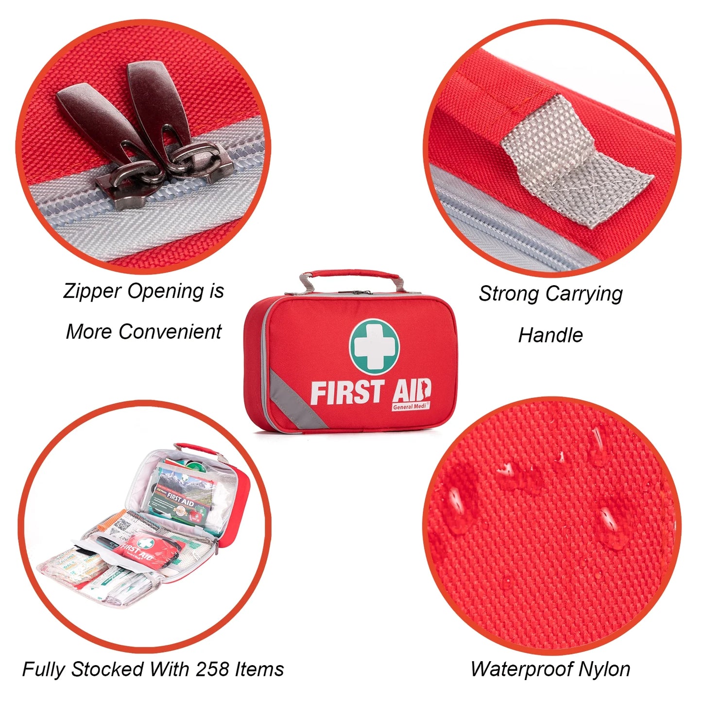 1. Premium 215-Piece First Aid Kit with Bonus 43-Piece Mini Kit for Emergency Preparedness
2. Durable and Portable Emergency Medical Kit for Home, Travel, and Outdoor Adventures
3. Professional-Grade First Aid Kit with Organized Interior and Compact Design