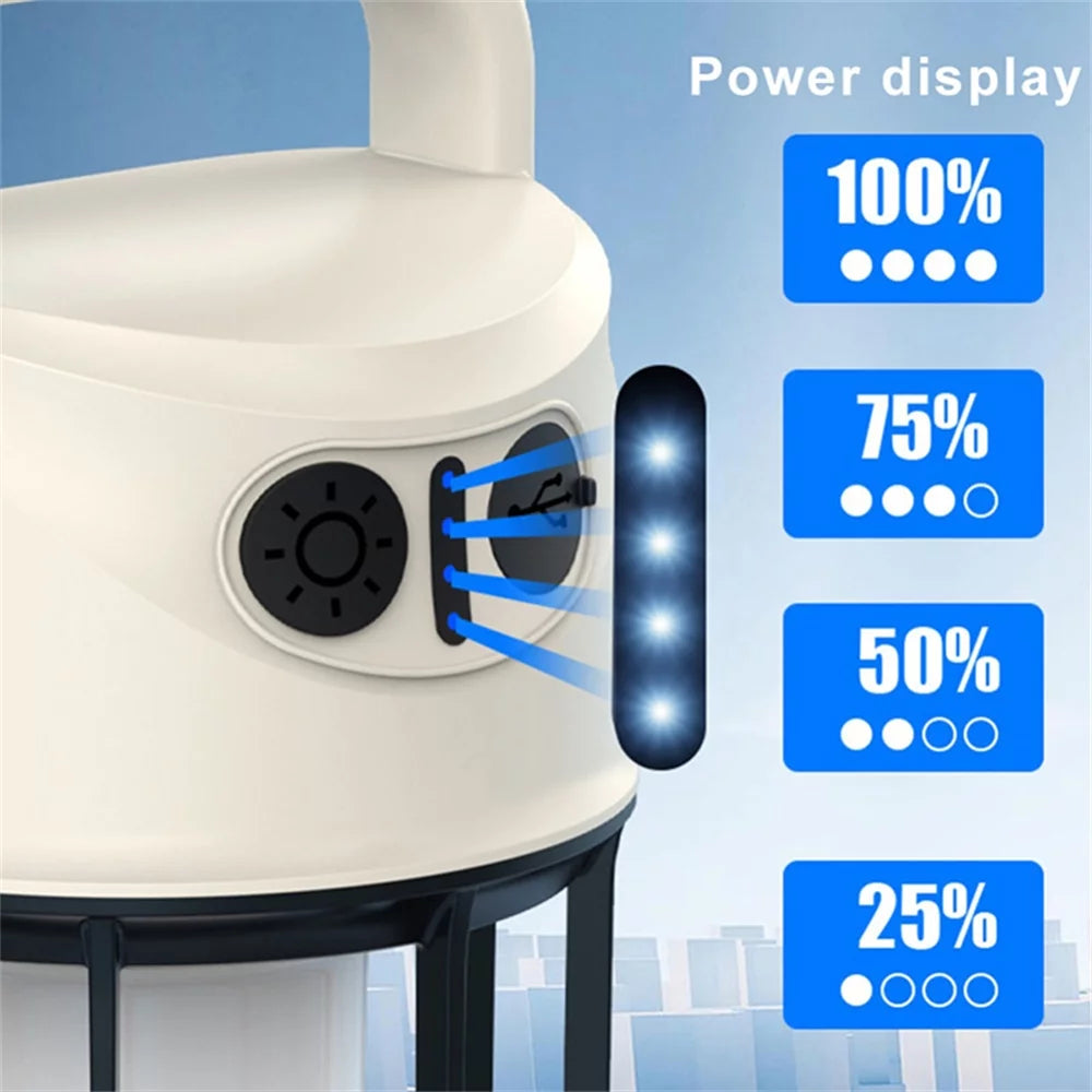 Image of a Rechargeable LED Light featuring USB charging, dual light modes, and a durable design, ideal for camping, bug-out bags, and emergency preparedness, displayed on a clean white background.