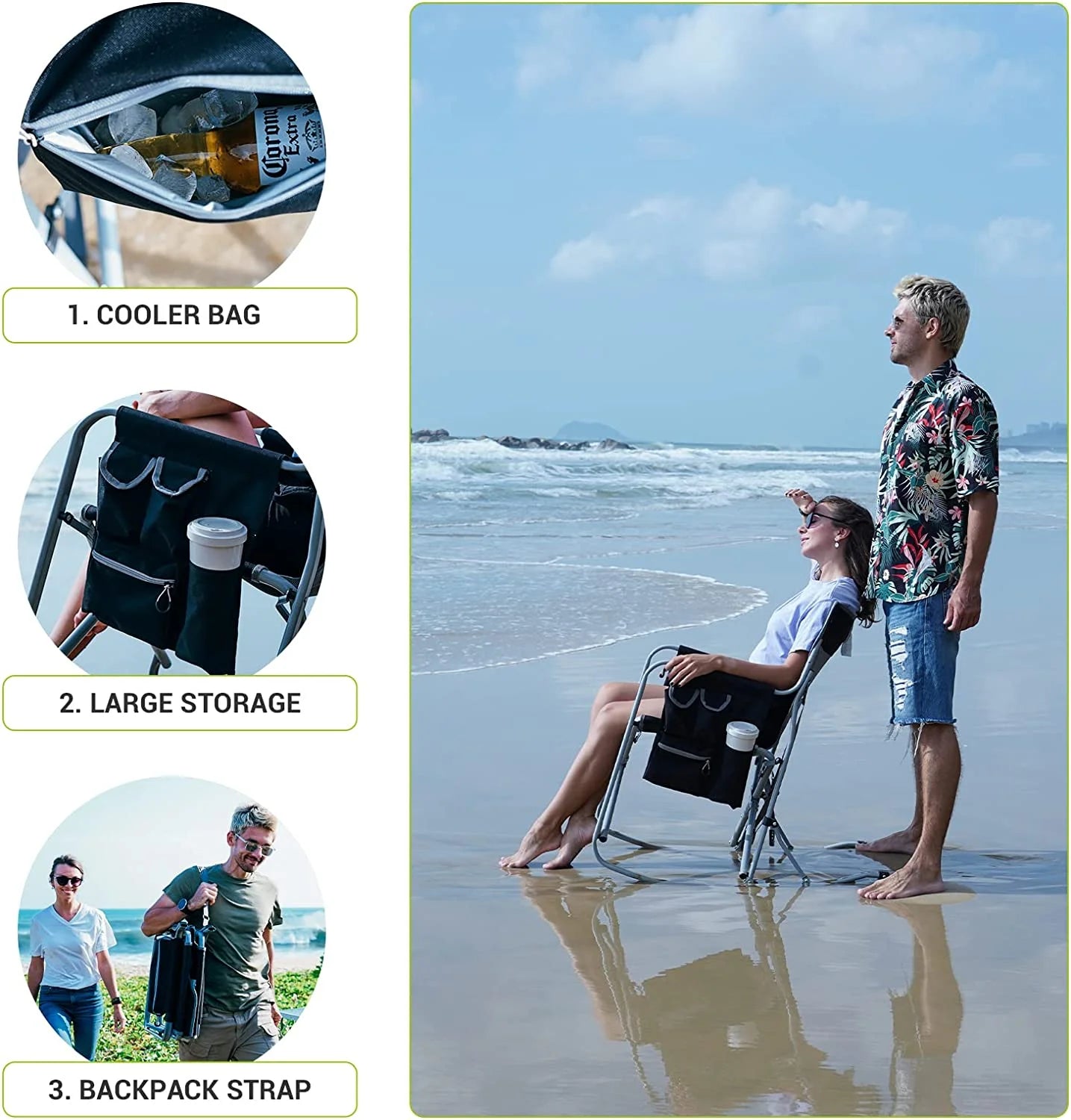 Image of the Emergency Camp Chair featuring a 300lb capacity, ergonomic design, and folding portability, ideal for camping, emergency kits, and outdoor adventures, displayed on a clean white background.