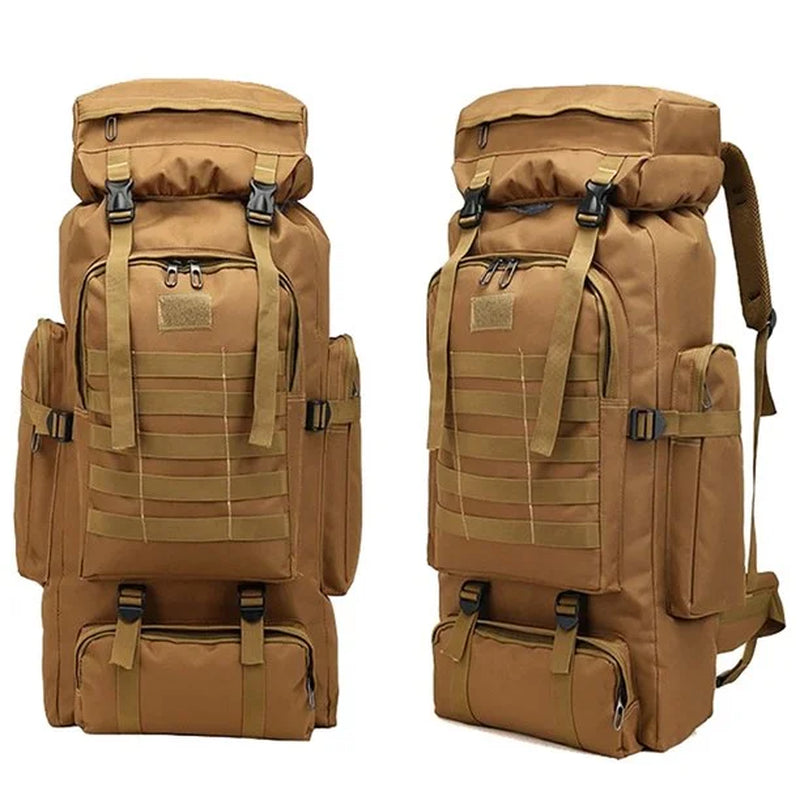 80L Waterproof Hiking Backpack - Spacious and Durable Outdoor Sport Shoulder Bag for Camping and Trekking (Khaki)
