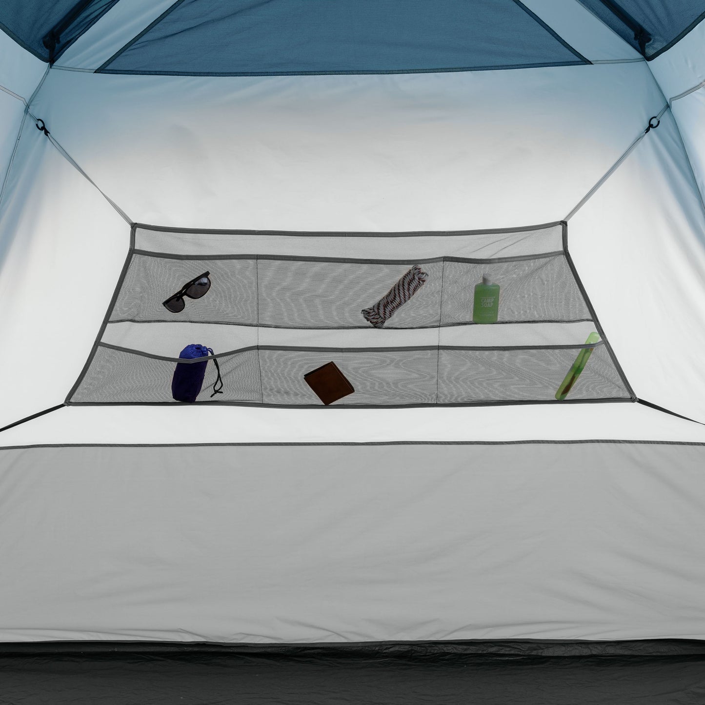 "Ozark Trail 6-Person Instant Cabin Tent with LED light - spacious 10' x 9' design for family camping comfort."