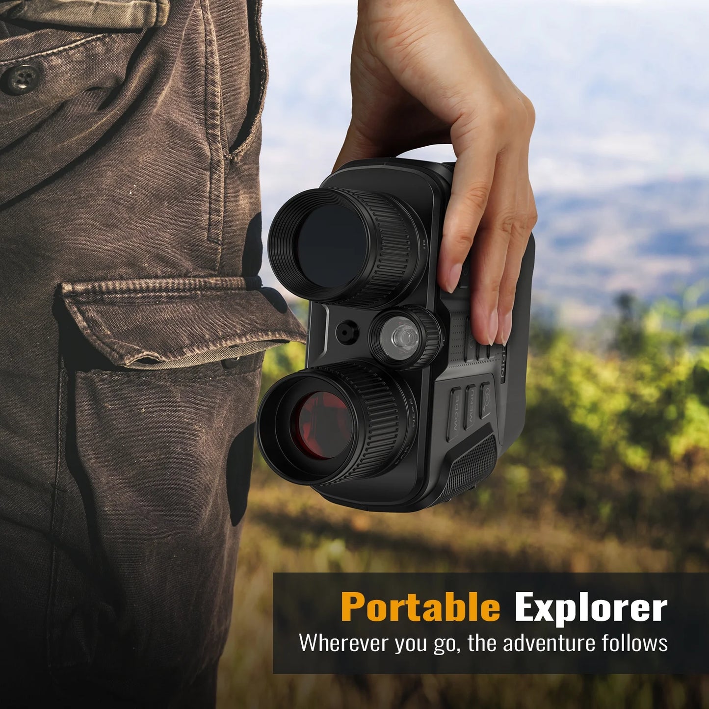 4K Night Vision Goggles - 5X Zoom, Waterproof Binoculars with 32GB Card & Rechargeable Battery for Hunting Adventures