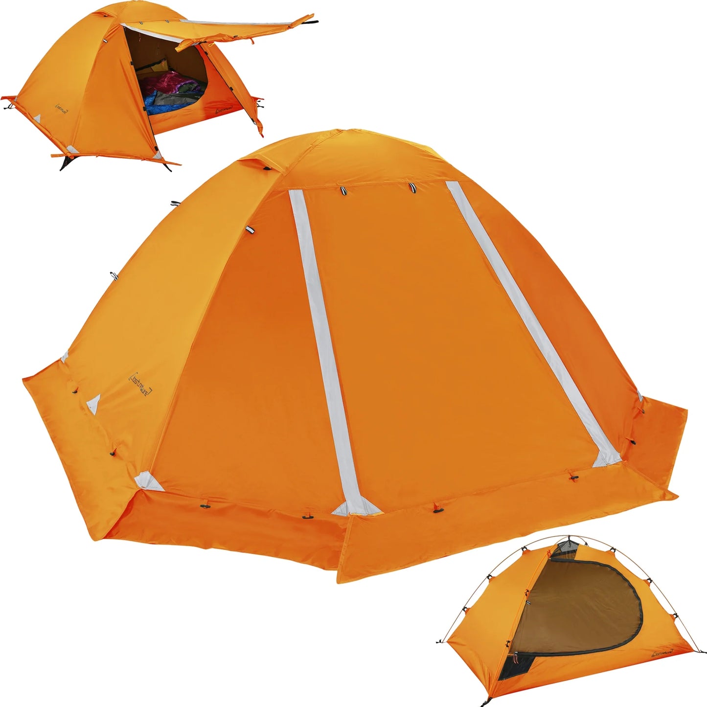 "Lightweight 2-Person Backpacking Tent - waterproof and portable with convenient carry bag."