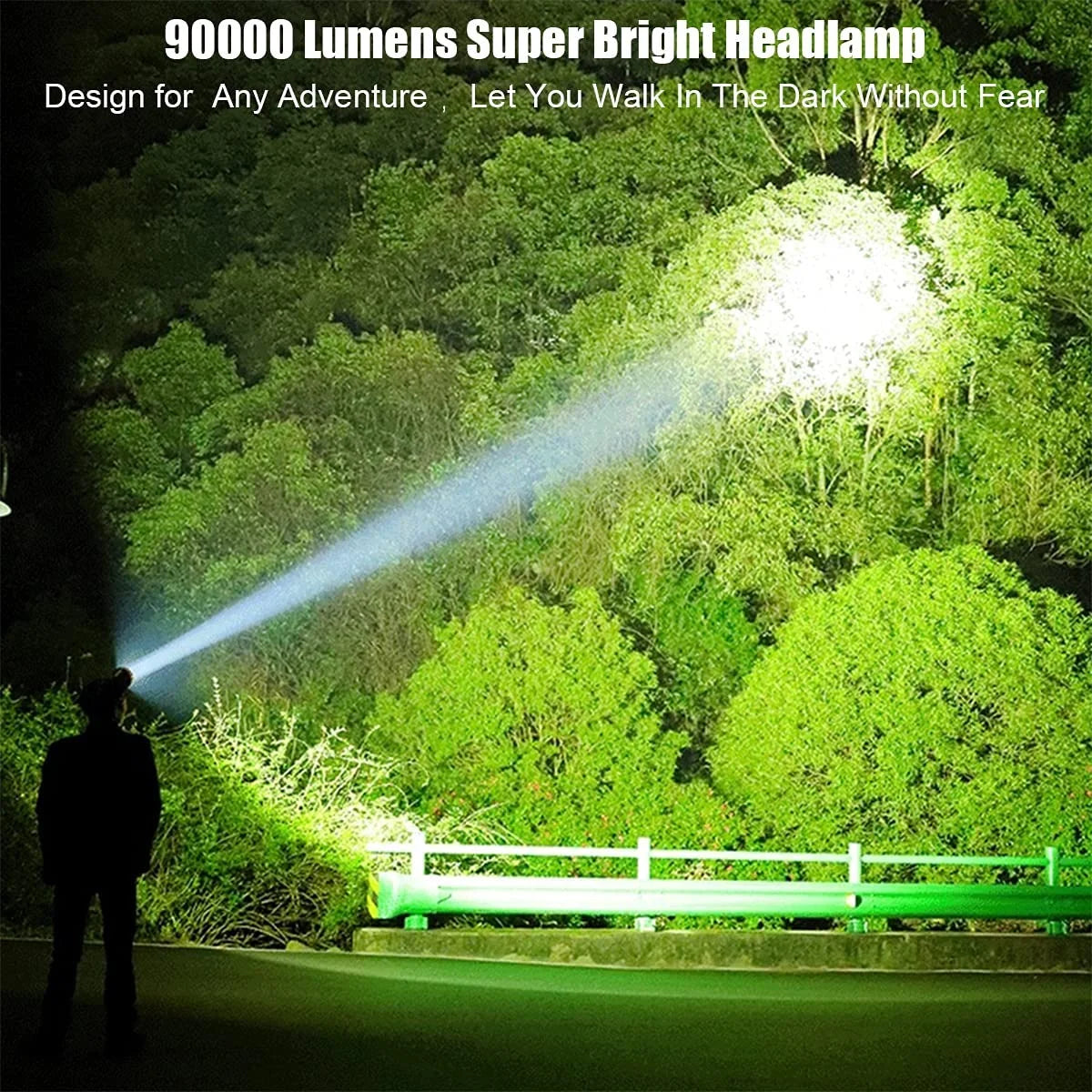 "90,000 Lumen Professional Emergency Headlamp - IPX7 waterproof with 5 light modes for emergencies and outdoor exploration."