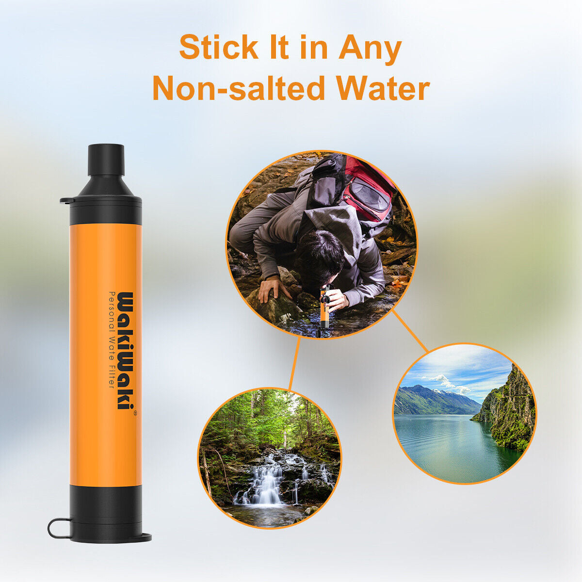 "Survival Water Straw 2-Pack - military-grade portable filtration system for camping and emergencies."