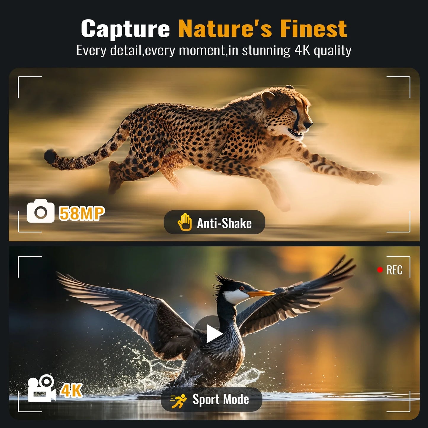 4K Night Vision Goggles - 5X Zoom, Waterproof Binoculars with 32GB Card & Rechargeable Battery for Hunting Adventures