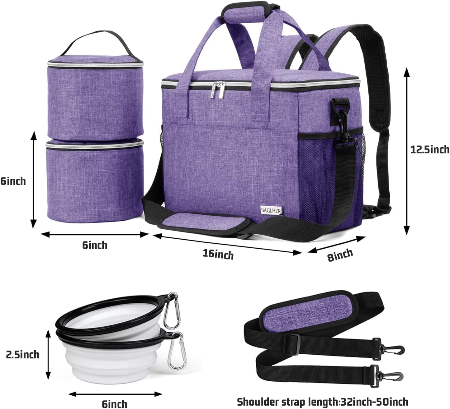 Ultimate Pet Travel Backpack - 5-Piece Set with Food Containers, Foldable Bowls & Shoulder Strap for On-the-Go Adventures!