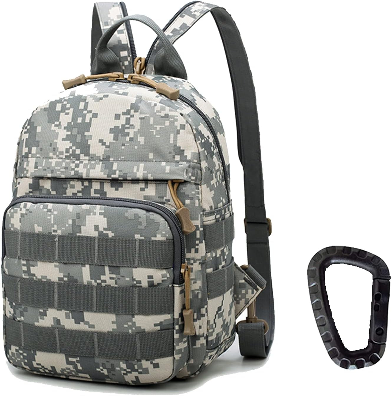 Compact Mini Tactical Backpack - 6L Sling Bag for Travel & Running with Carabiner - Ideal for Men & Women
