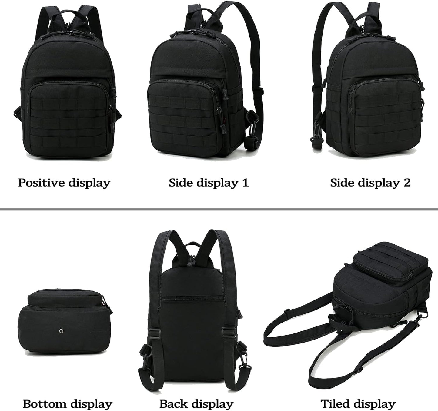 Compact Mini Tactical Backpack - 6L Sling Bag for Travel & Running with Carabiner - Ideal for Men & Women