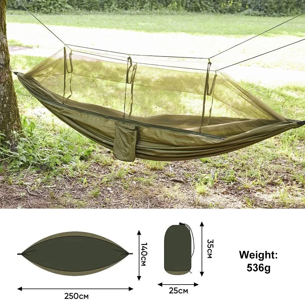 Ultimate Lightweight Camping Hammock - Double & Single Size with Tree Straps for Hiking, Beach, and Travel Adventures!