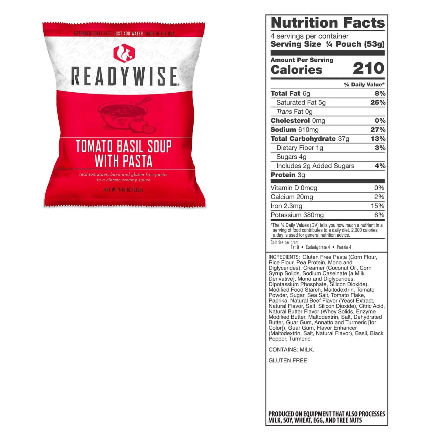 "ReadyWise 84-Serving Gluten-Free Emergency Food Bucket - 8-day survival food supply with 25-year shelf life and 14,880 calories."