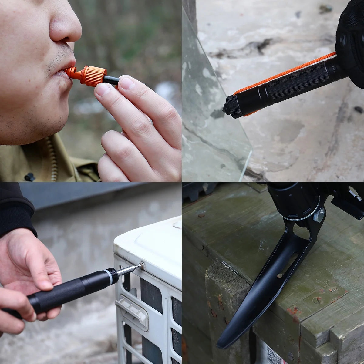 Image of a Survival Kit with a 15.35" high-carbon steel folding shovel, featuring a compact design, multi-tool functionality, and a durable hard case, ideal for emergency preparedness and outdoor use, displayed on a clean white background.