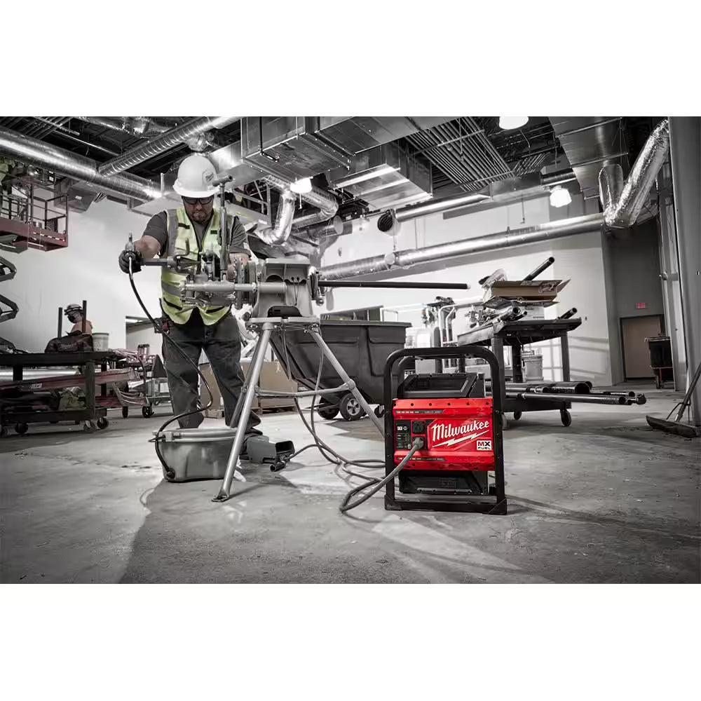 Image of the MX FUEL 3600W/1800W Portable Battery Generator with 3 XC batteries, showcasing a durable, compact design and push-start convenience, displayed on a clean white background.