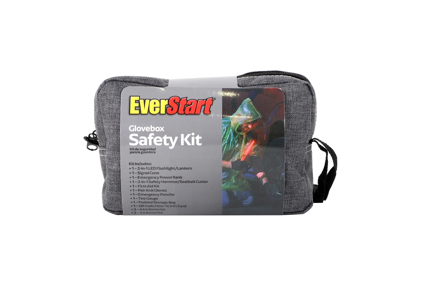 "Emergency Escape Kit featuring a window break hammer and LED signal light, showcasing its compact and durable design for vehicle safety."