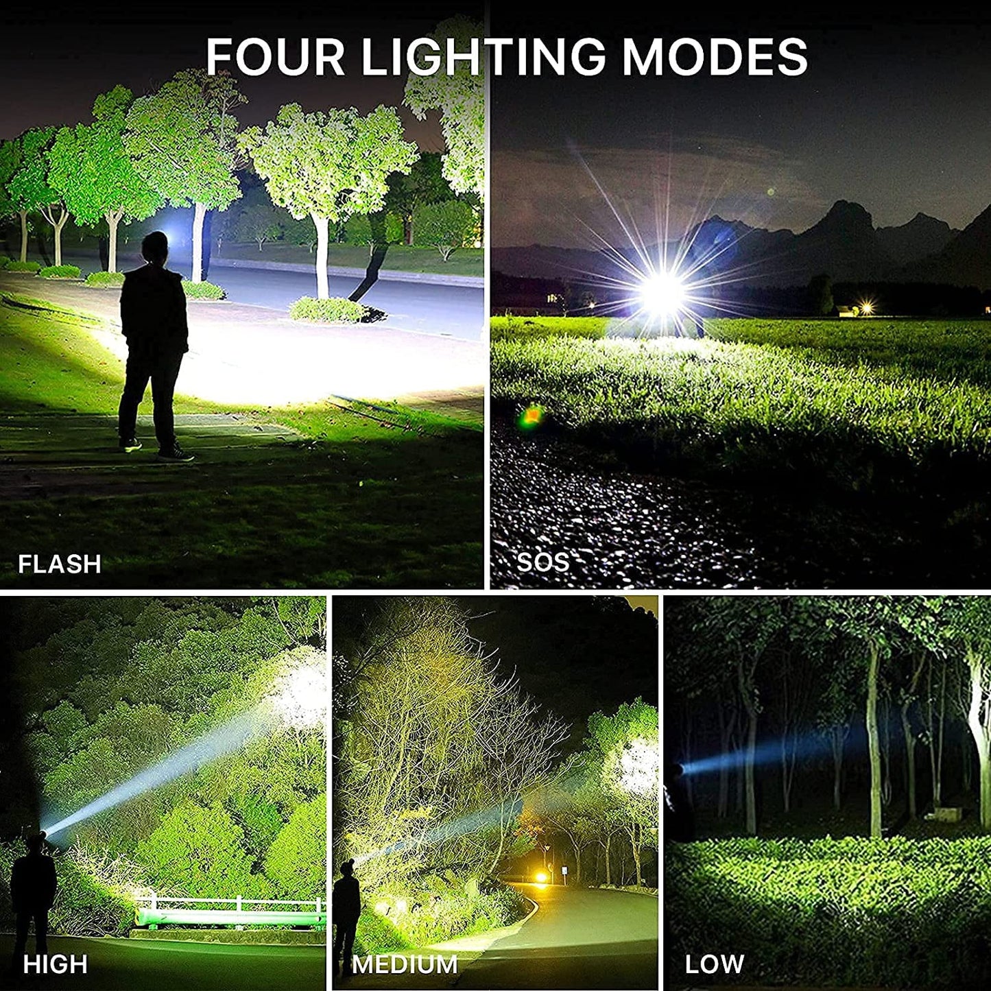 "90,000 Lumen Professional Emergency Headlamp - IPX7 waterproof with 5 light modes for emergencies and outdoor exploration."