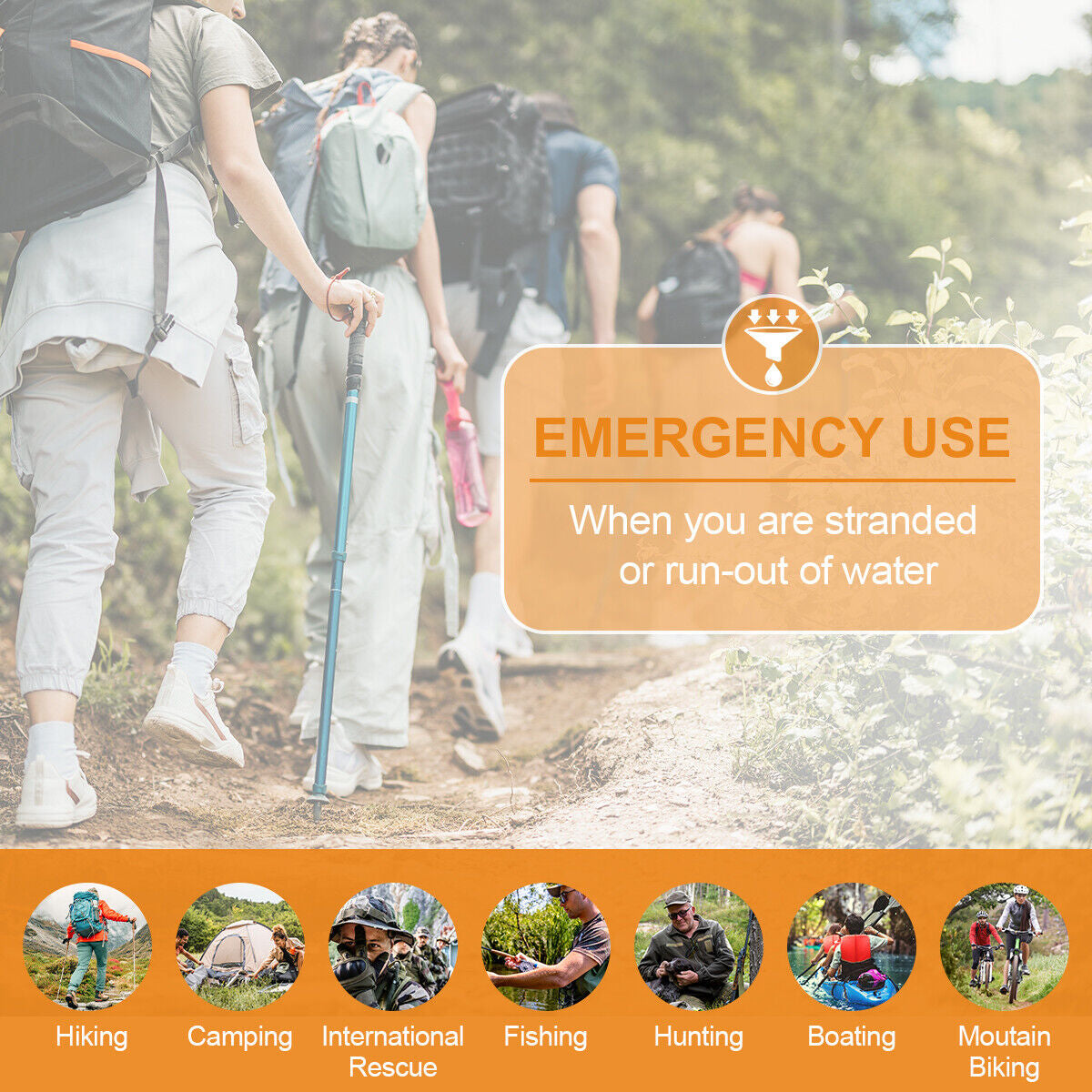 "Survival Water Straw 2-Pack - military-grade portable filtration system for camping and emergencies."