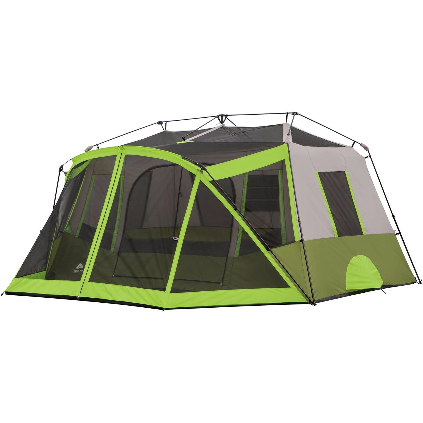 "9-Person Instant Cabin Tent with Screen Room - waterproof, easy setup, and perfect for family camping adventures."