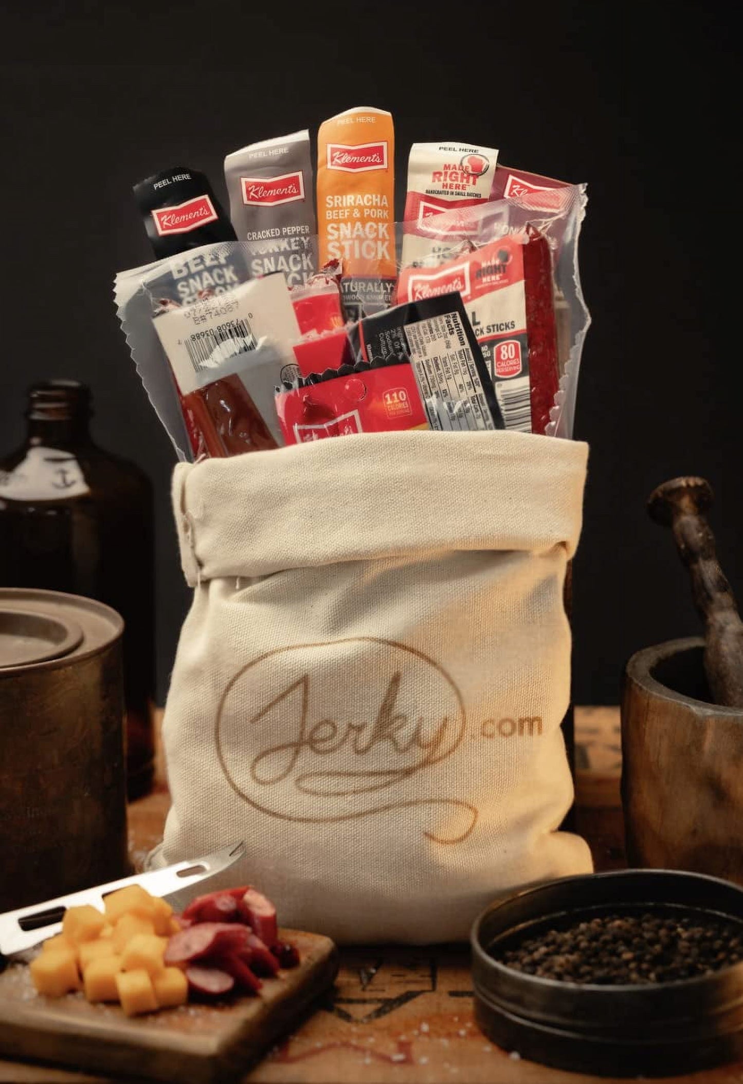 Ultimate Jerky Gift Basket - 52-Piece Variety Pack of Beef, Pork, Turkey & Ham Snack Sticks - High Protein Healthy Treats for Men - Perfect Unique Gift!