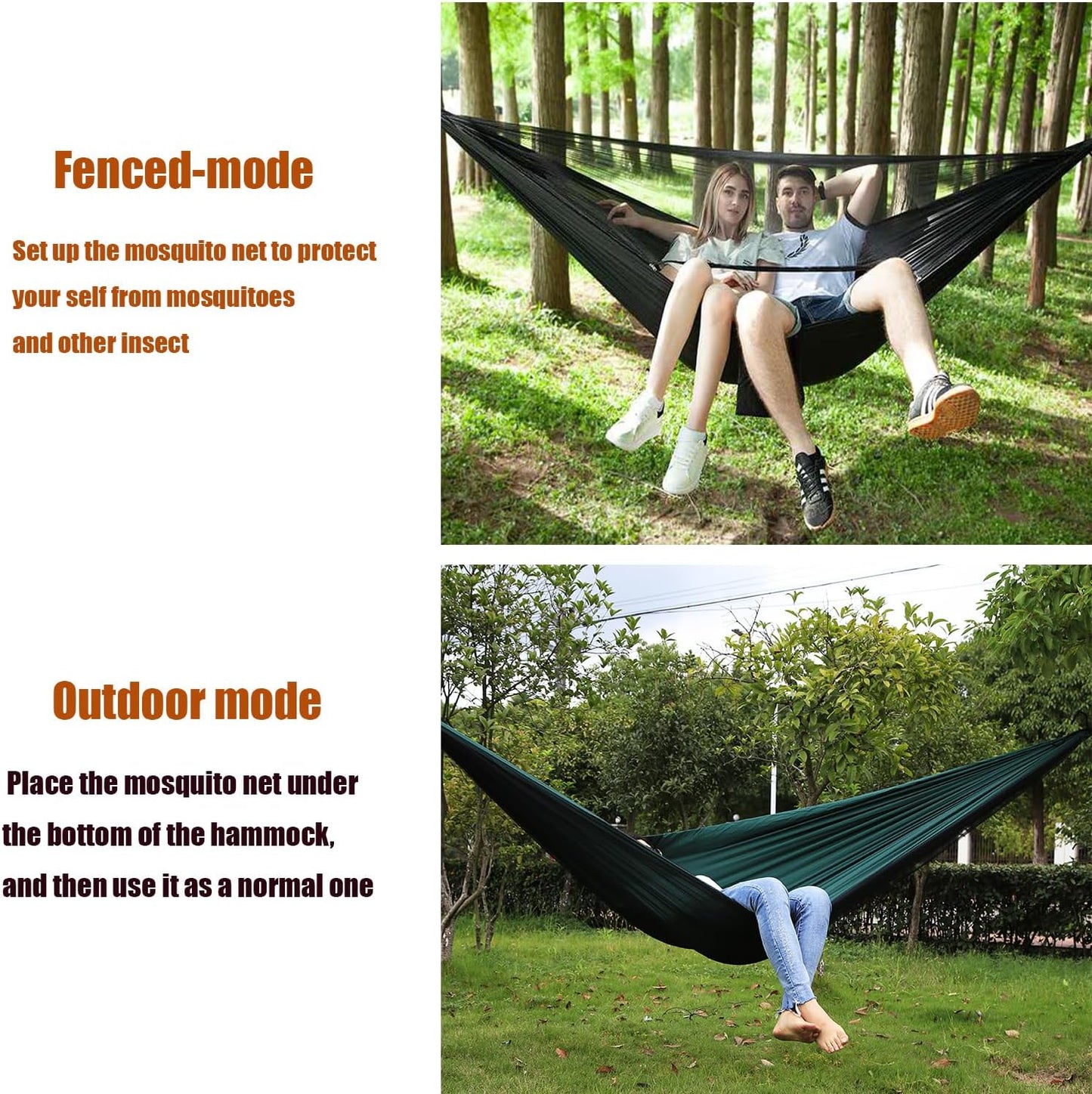 Ultra-Light Camping Hammock with Mosquito Net & Rain Fly - Perfect for Hiking, Backpacking, & Outdoor Adventures!