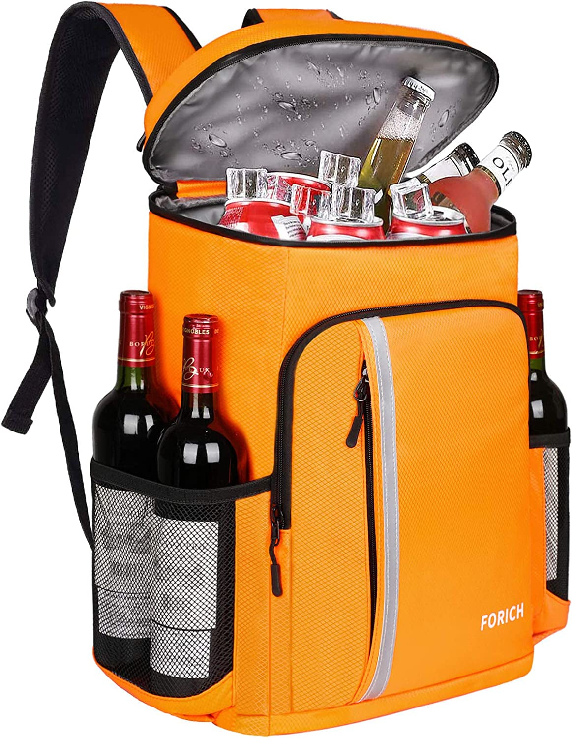FORICH Lightweight Waterproof Backpack Cooler - Insulated, Leakproof Soft Cooler for Work, Beach, Picnics, Camping & Hiking - Holds 30 Cans