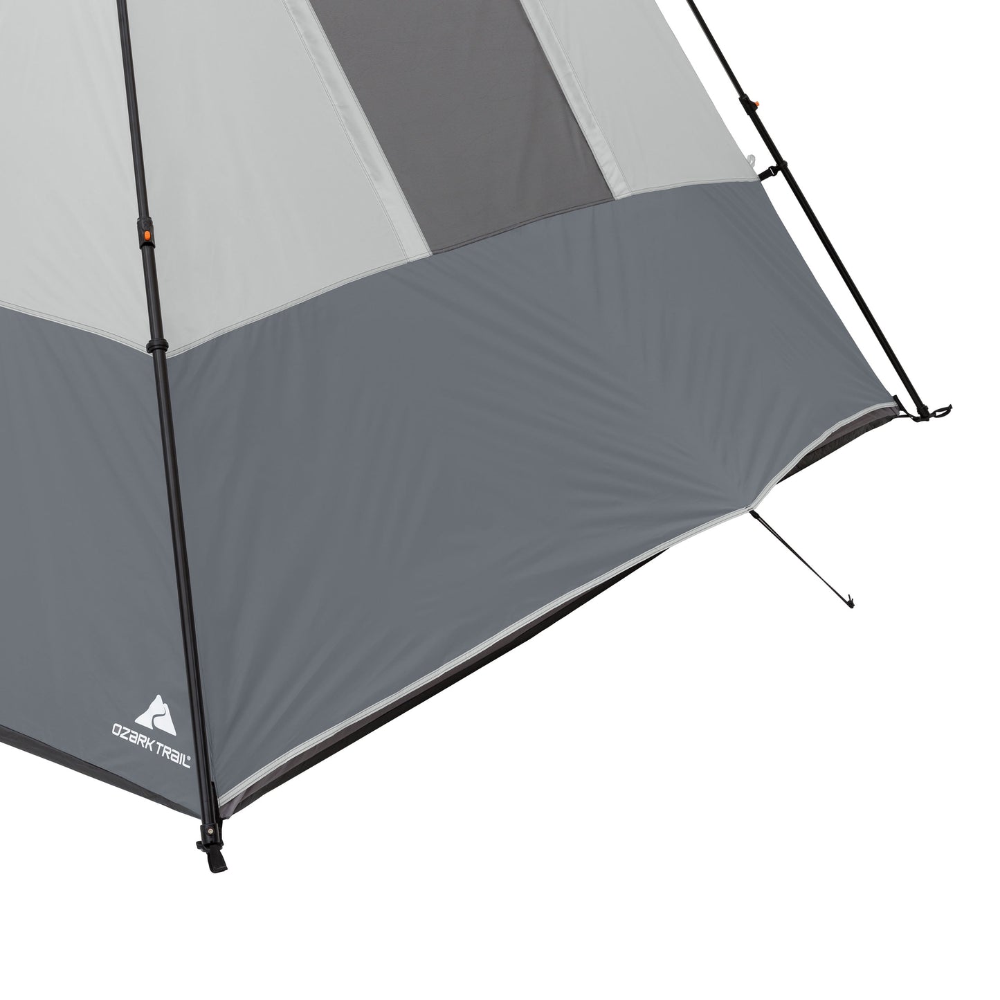 "Ozark Trail 6-Person Instant Cabin Tent with LED light - spacious 10' x 9' design for family camping comfort."